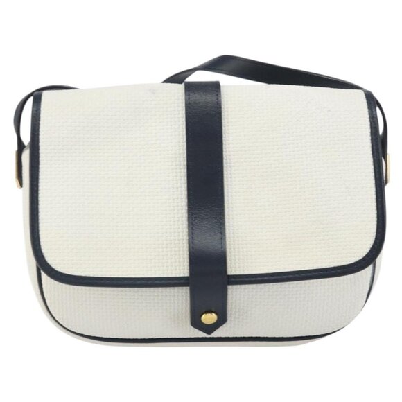 Authentic SAINT LAURENT Shoulder Bag PVC White Gold - Picture 5 of 16